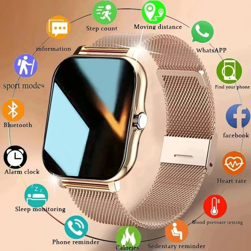 Relógio inteligente para homens mulheres presente para xiaomi tela de toque completa esporte fitness relógios bt chamada digital smartwatch relógio de pulso 2024 novo