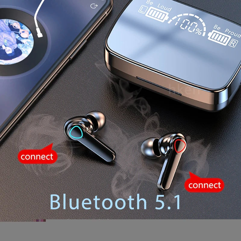 M19-fone de ouvido sem fio,bluetooth 5.3,fones de ouvido bluetooth ipx5 a prova d'agua com microfone,musicas para todos os telefones
