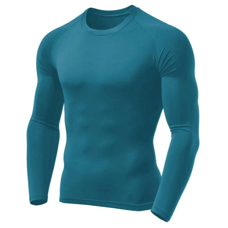 Camiseta de proteção solar térmica compressão segunda pele uv tecido gelado 50 + várias cores atacado e varejo unissex masculino fem